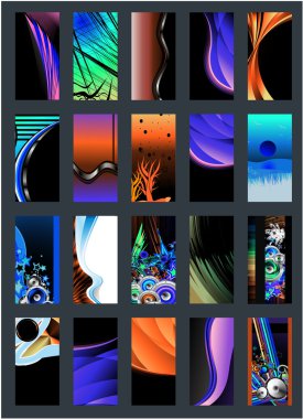 Abstract Background Card Collection Black version - Set 2 clipart