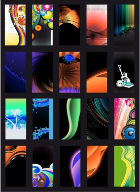 Abstract Background Card Collection Black version - Set 2 clipart