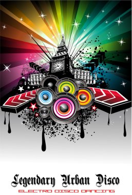 Abstract Urban Disco Event Background clipart