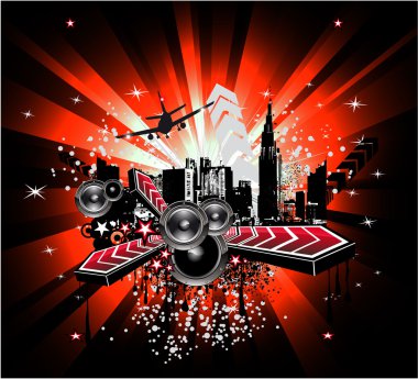 Urban Abstract Disco Music Background clipart