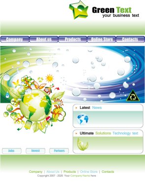 WebSite Environmental Green Template clipart