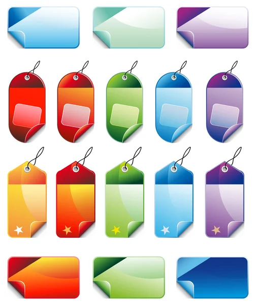 Ensemble d'étiquettes de prix promotionnelles colorées de Noël — Image vectorielle