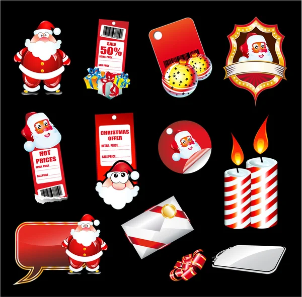 Set fo various Christmas Elements — Stock Vector