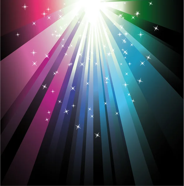 Kleurrijke ray lichten — Stockvector