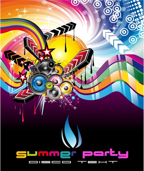 Flyer de discothèque coloré — Image vectorielle