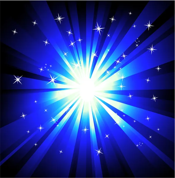Lumières bleues Explosions fond — Image vectorielle