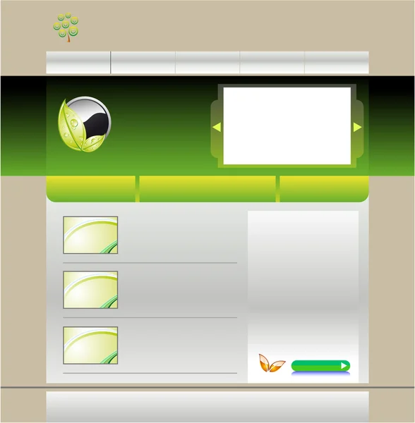 Site web modèle vert — Image vectorielle