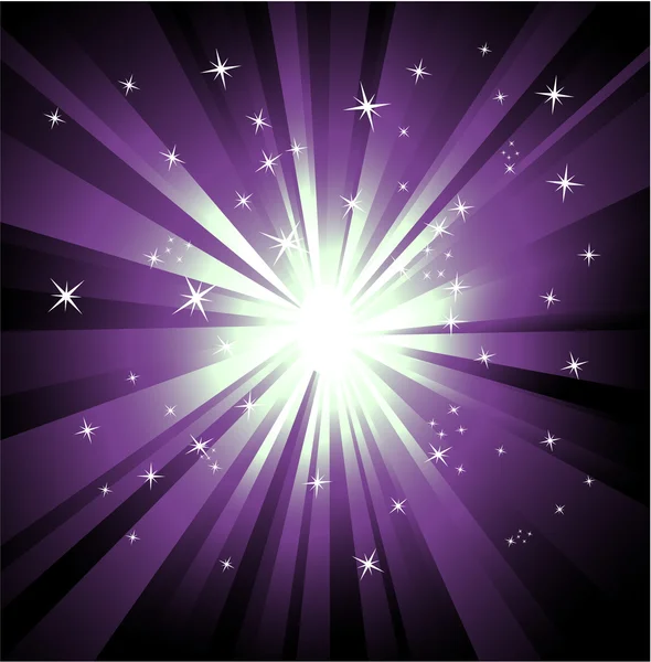 紫と緑の raylights の背景 — Stockový vektor