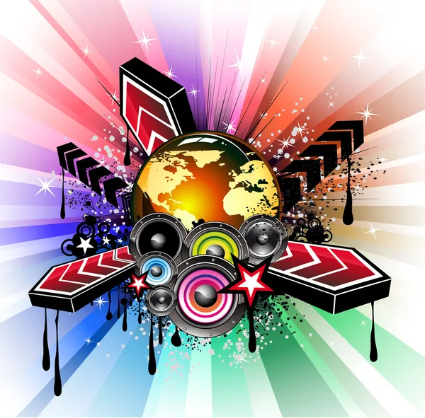 Antecedentes del evento musical global — Vector de stock