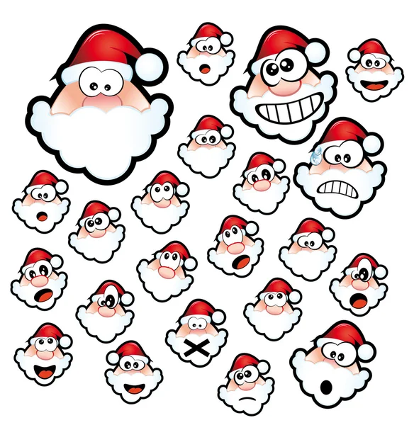 Expresiones de Santa Claus — Vector de stock