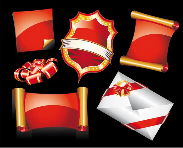 Conjunto de adesivos de Natal ou ícones — Vetor de Stock