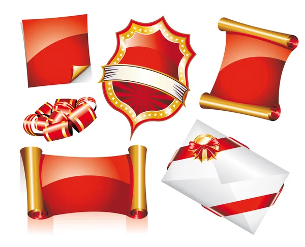 Set of Christmas Stickers or Icons — Stock Vector