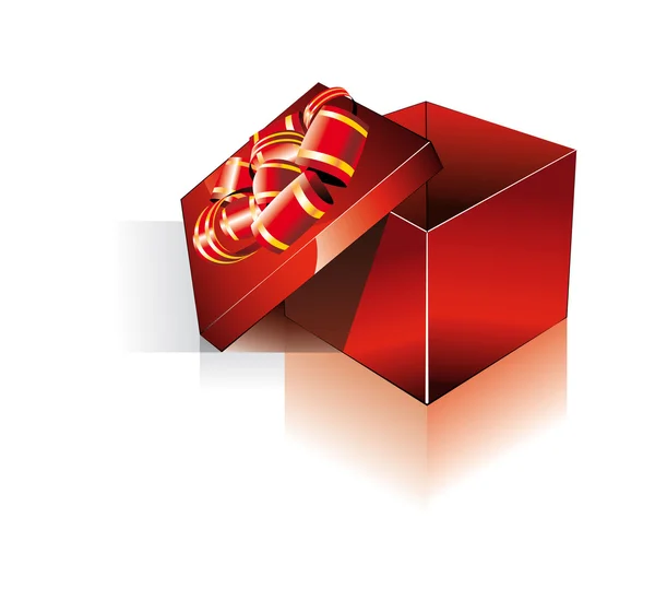 3D decorado caixa de presente vermelho — Vetor de Stock