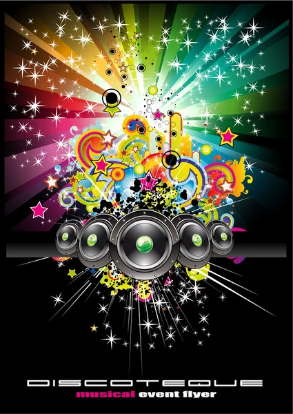Fond musical pour flyers disco — Image vectorielle