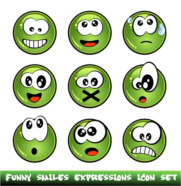 Funny Smiles Collection — Stock Vector