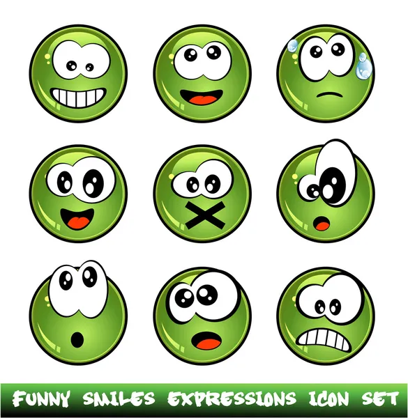 Colección de sonrisas divertidas — Vector de stock