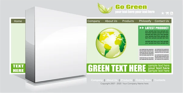 Web サイト環境グリーン テンプレート — ストックベクタ