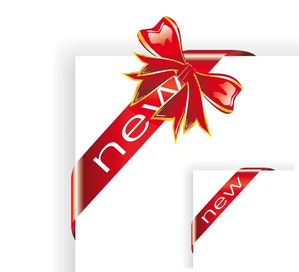 Navidad "Nuevo" etiqueta roja — Vector de stock
