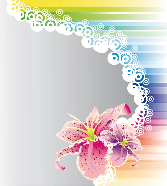 Renkli çiçek kartı — Stok Vektör