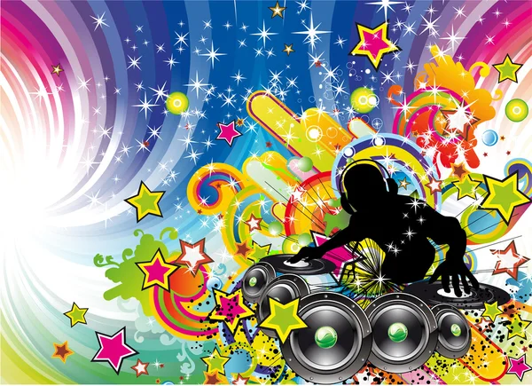 Kleurrijke discotheek flyer — Stockvector