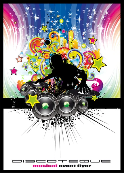 Renkli discoteque el ilanı — Stok Vektör