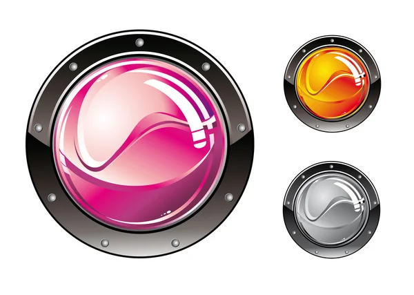 Glossy Futuristic Buttons — Stock Vector