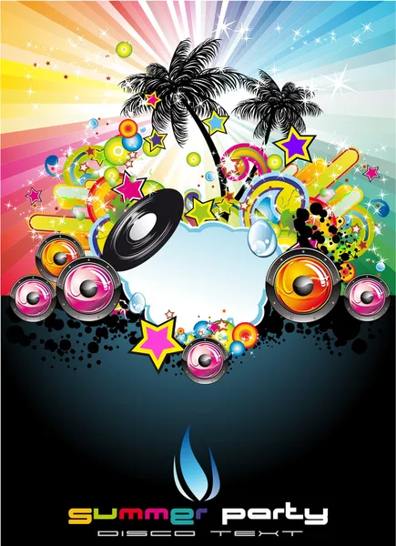 Tropical Music Event Flyer — Stock Vector