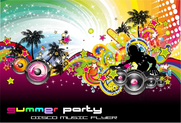Colorful Discoteque Flyer — Stock Vector