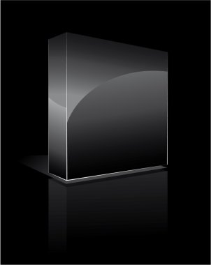 Black Three Dimensional Box clipart