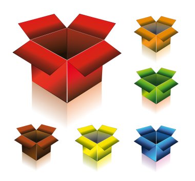 Three Dimensional Box with Shadow clipart