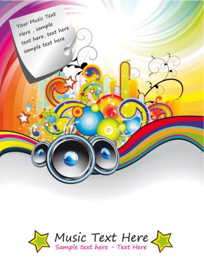 Rainbow Music Event Flyer clipart