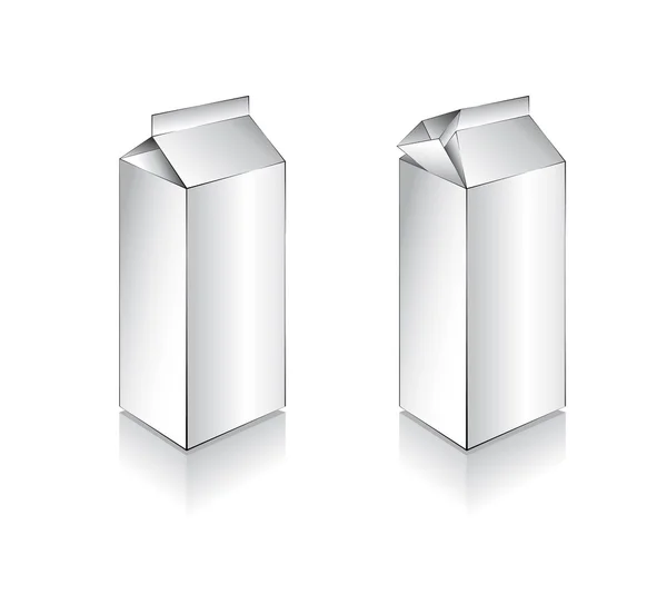 Caixa de leite branco 3D — Vetor de Stock