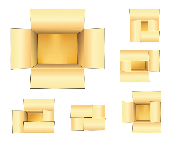 Ensemble de boîtes de merde ouvertes — Image vectorielle