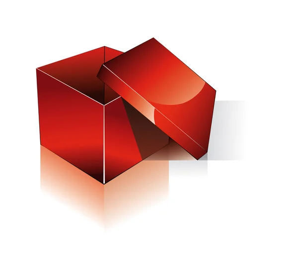 3d offene rote Versandbox — Stockvektor