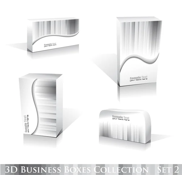 Caixas brancas Conjunto de ícones — Vetor de Stock