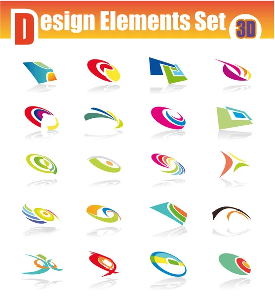 Conjunto de elementos de design 3D — Vetor de Stock
