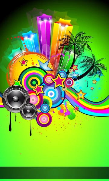 Affiche d'événement Disco pour événements tropicaux — Image vectorielle