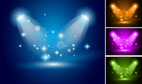 Magic Spotlights backgrounds set — Stock Vector