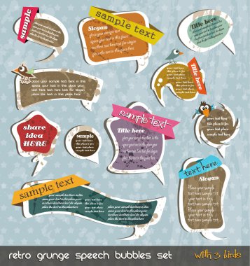 Retro grunge speech bubbles clipart