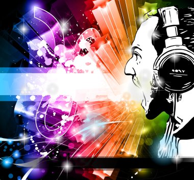 Disco Event Background with Disk Jockey clipart