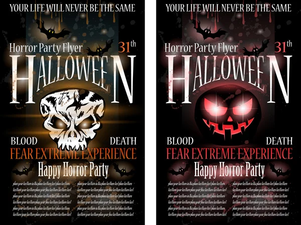 Flyer de fête Halloween horreur — Image vectorielle