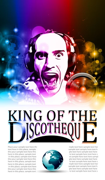 Koning van de discotheek flyer — Stockvector