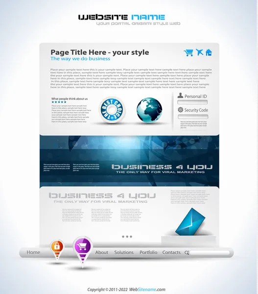 Origami Website - Elegant Design — Stock Vector