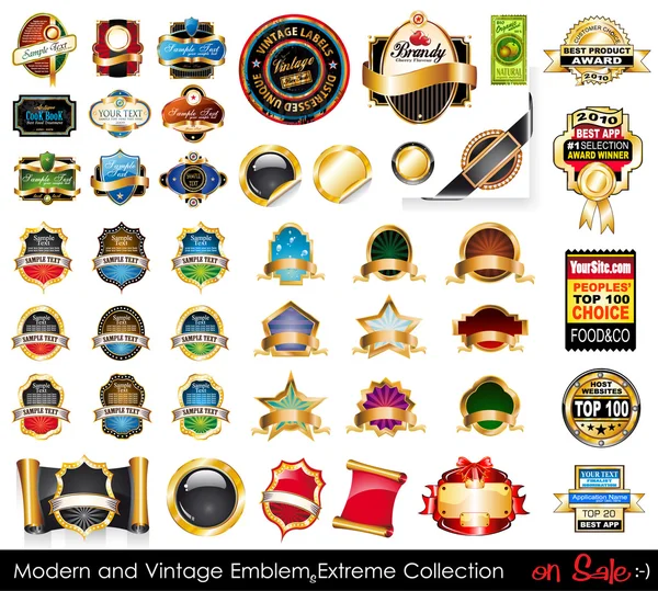 Moderne en vintage emblemen extreme collectie. — Stockvector