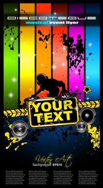 Discotheque flyer tor music event clipart