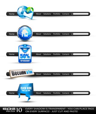 Modern high tech style search banners clipart