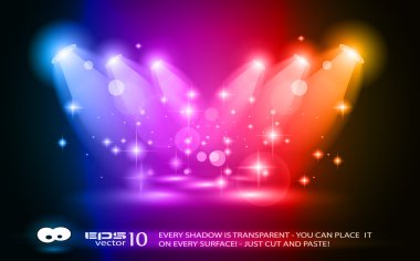 Magic Spotlights with Blue rays clipart