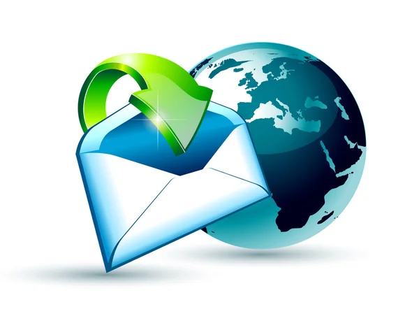 Globaler Versand und Kommunikation per E-Mail — Stockvektor