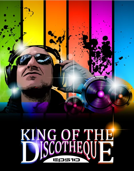 King of the discotheque flyer — Stock Vector