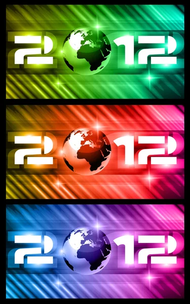 Banners de Año Nuevo de alta tecnología — Archivo Imágenes Vectoriales